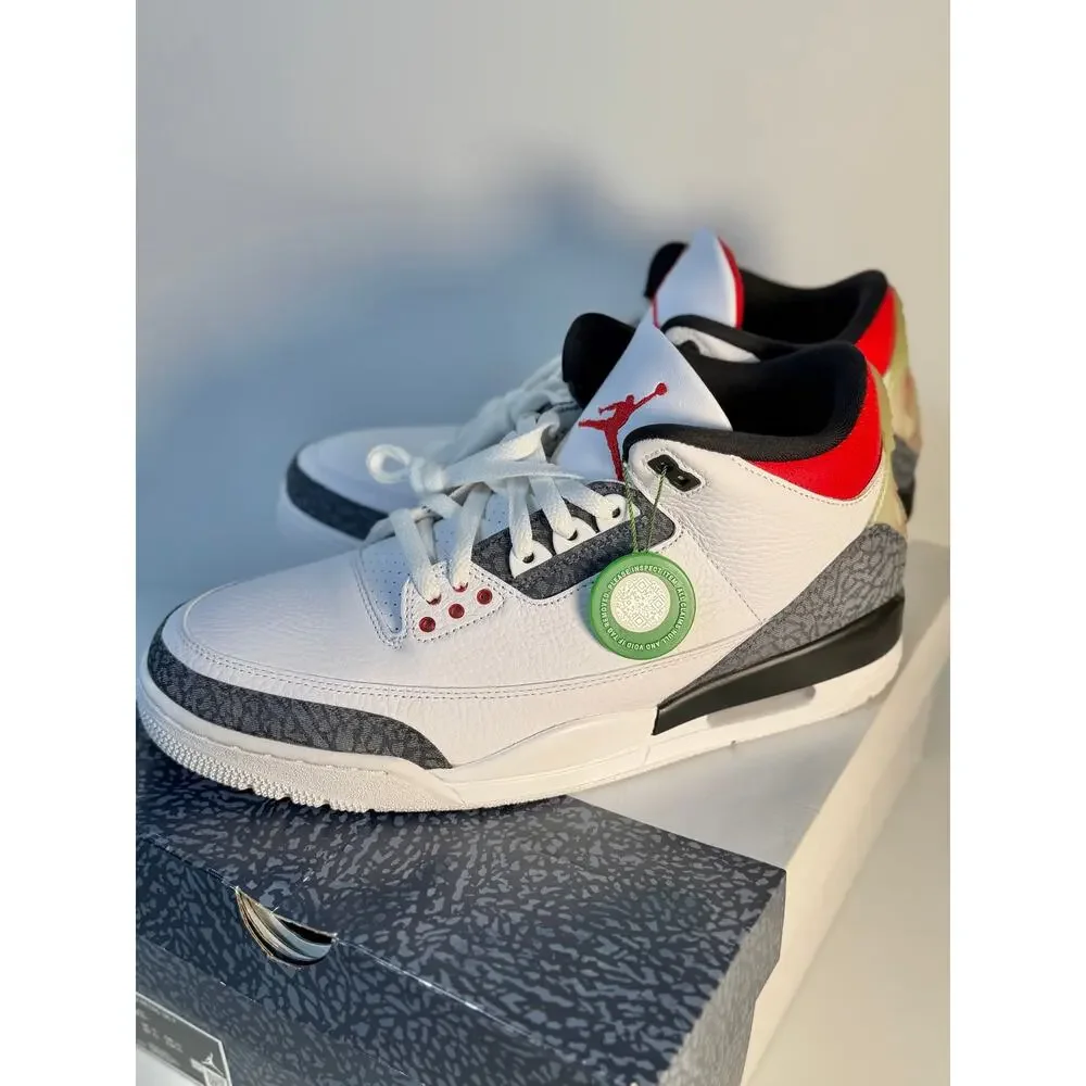 AIR JORDAN 3 RETRO SE JP JAPAN WHITE FIRE RED BLACK DENIM 2020 Men Size 11